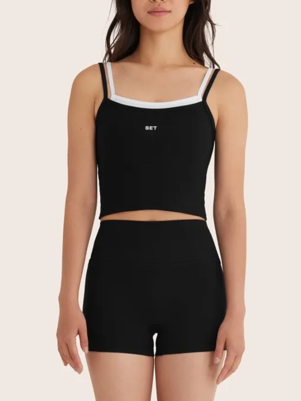 SET ACTIVE Black White Layered Contrast Tank - FORMCLOUD Training Tank